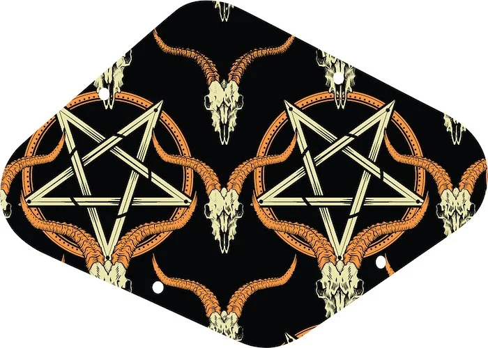 WD Custom Pickguards Electronics Cavity Cover For D'Angelico Guitars #GOC01 Occult Goat Skull & Pentagram Graphic