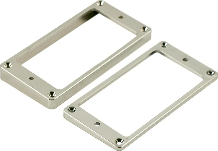 WD Plastic Humbucker Pickup Mounting Ring - Flat - Chrome Set Of 2 - 1 High, 1 Low