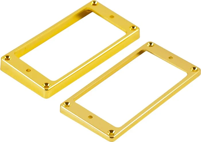 WD Plastic Humbucker Pickup Mounting Ring - Flat - Gold Set Of 2 - 1 High, 1 Low