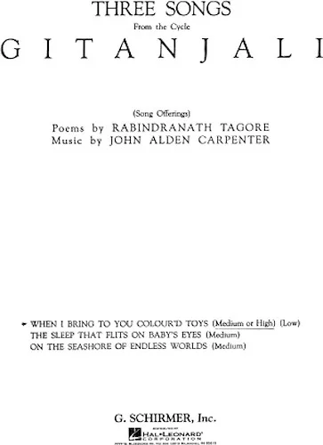 When I Bring to You Coloured Toys (from Gitanjali)