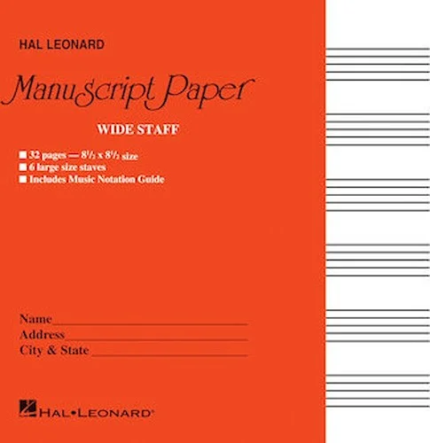 Wide Staff Manuscript Paper (Red Cover)