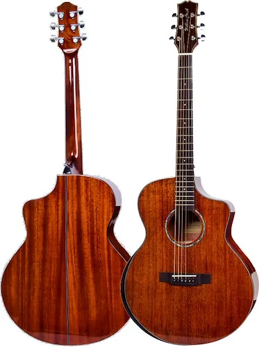 Willow Creek Dreadnought Guitar FX-PG44 FXC Solid Mahogany/Black Armrest