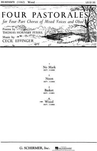 Wood No4 Of Four Pastorales A Cappella With Oboe