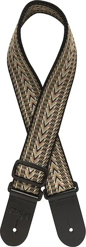 Woven cotton guitar strap with rafter pattern