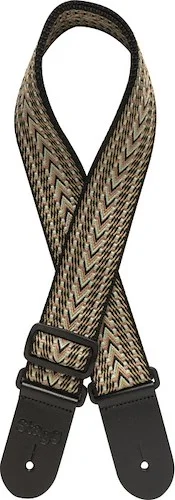 Woven cotton guitar strap with rafter pattern
