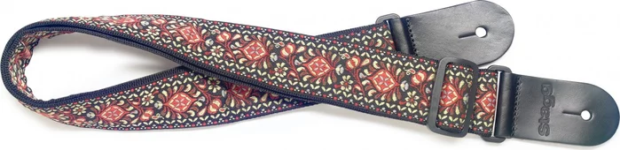 Woven nylon guitar strap with brown Jimi pattern