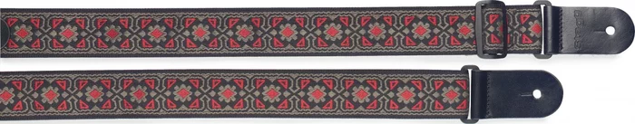 Woven nylon guitar strap w/ flower pattern