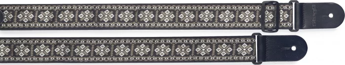 Woven nylon guitar strap w/ cross pattern