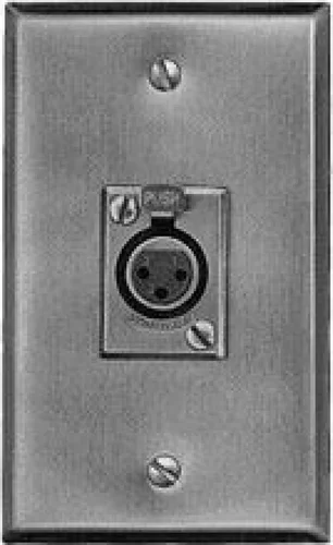 XLR Wall Plate with 3-Pin XLRF Connector (Stainless Steel)