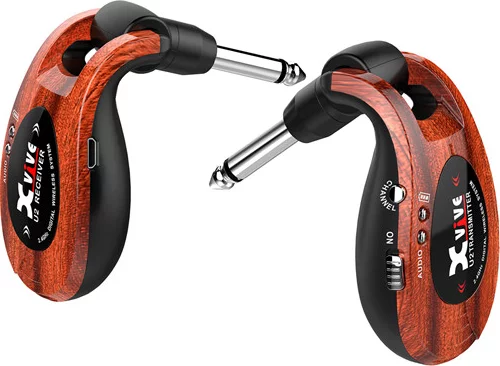 Xvive U2 rechargeable 2.4GHZ Wireless Guitar System - Digital Guitar Transmitter Receiver (Wooden)
