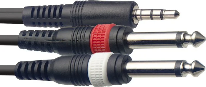 Y cable, mini jack/jack (1m/2m), 3 m (10')