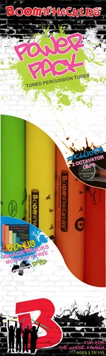 Boomwhacker Power Pack - Includes 8-Note Diatonic Set w/ Octivator Caps, CDW1 "Whack Tracks" CD & Info DVD