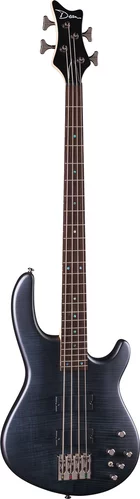 Dean Edge 4 Flame Top Electric Bass Guitar - Trans Black Satin