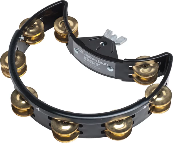 Rhythm Tech DST11 Drum Set Tambourine. Black with Brass Jingles