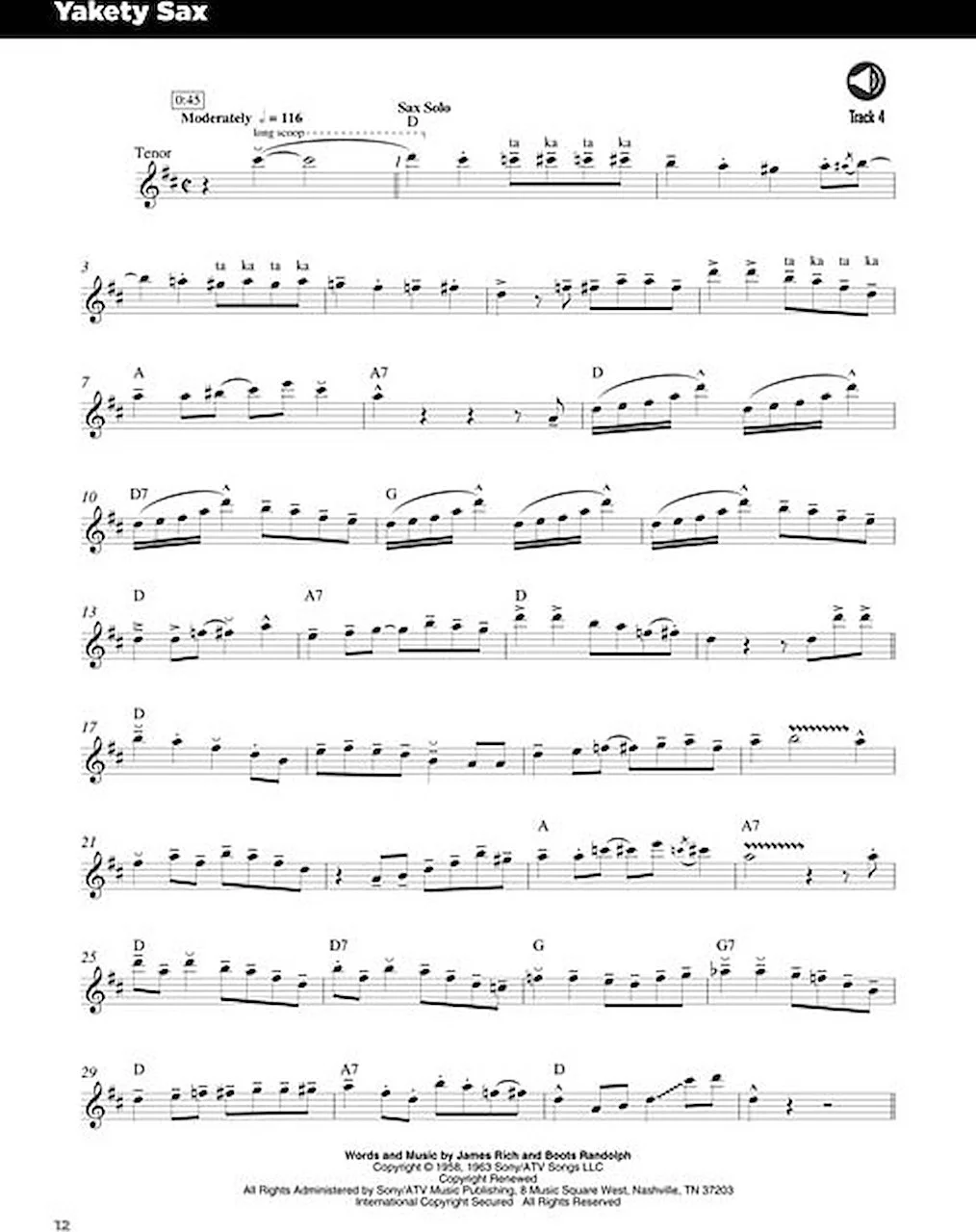 25 Great Sax Solos Transcriptions Lessons Bios Photos Sheet Music