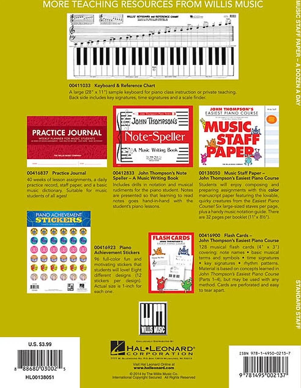 a Dozen a Day Music Staff Manuscript Paper 10 Staves 32 Pages Willis