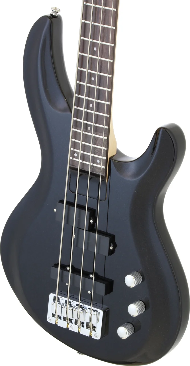 ARIA PRO II ELECTRIC BASS GUITAR METALLIC BLACK | Capital Music Gear