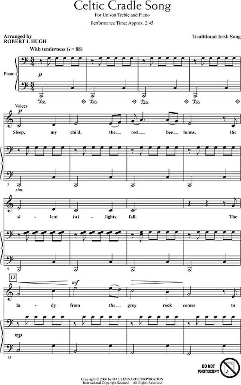Hal Leonard Celtic Cradle Song Unis Arranged by Robert Hugh for sale