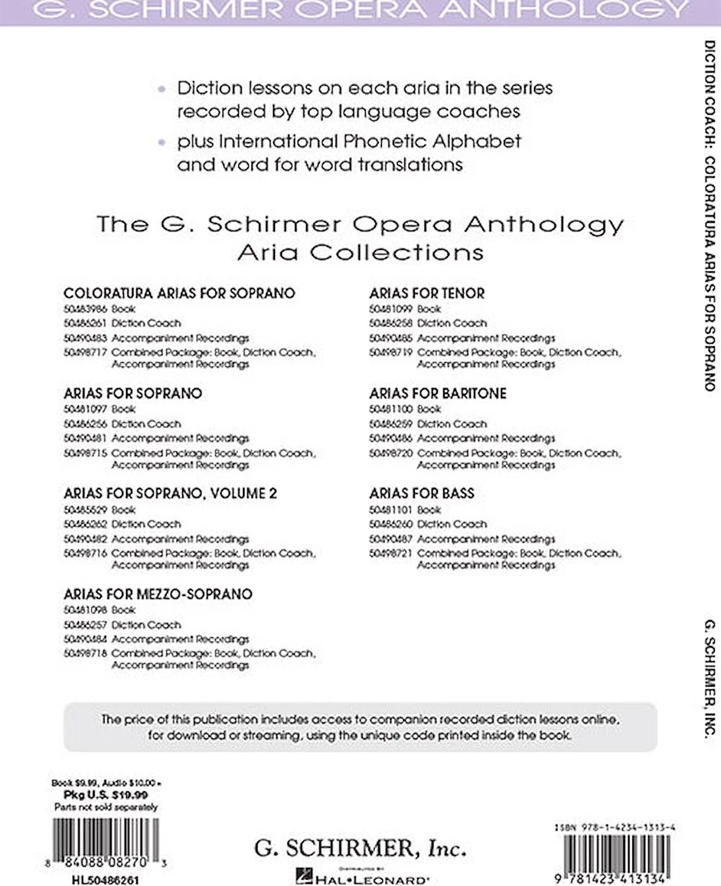 Schirmer Opera Anthology Coloratura Arias for Soprano G 