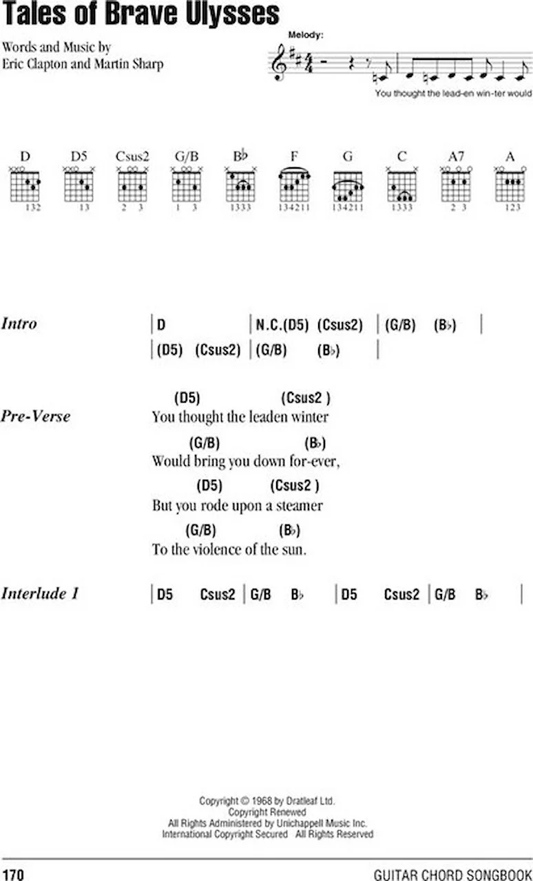 Eric Clapton: The Chord Songbook - Spartiti Per Chitarra