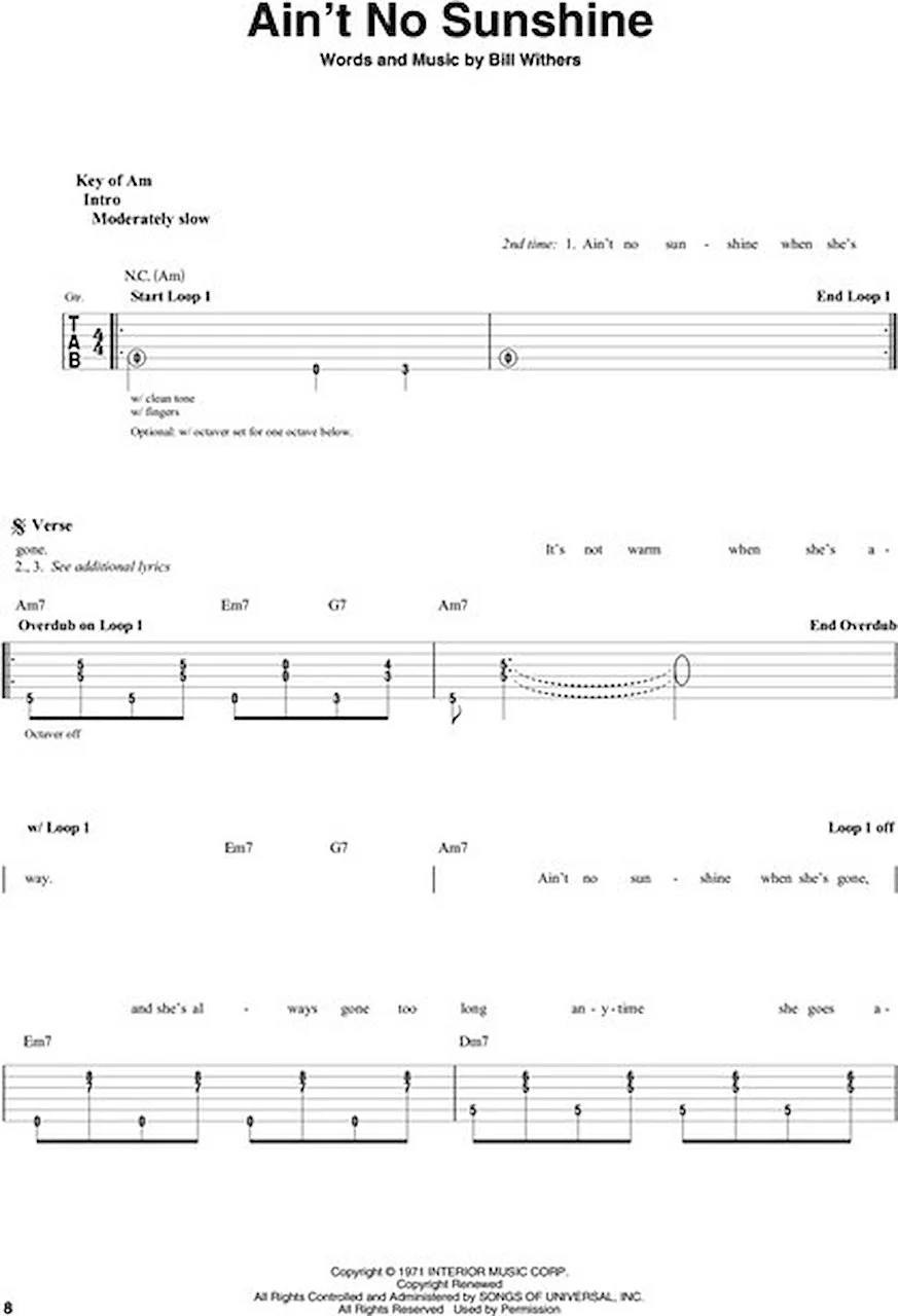 Das Arne Bürgersteig looper pedal songbook Zwietracht Ausflug Ausführlich