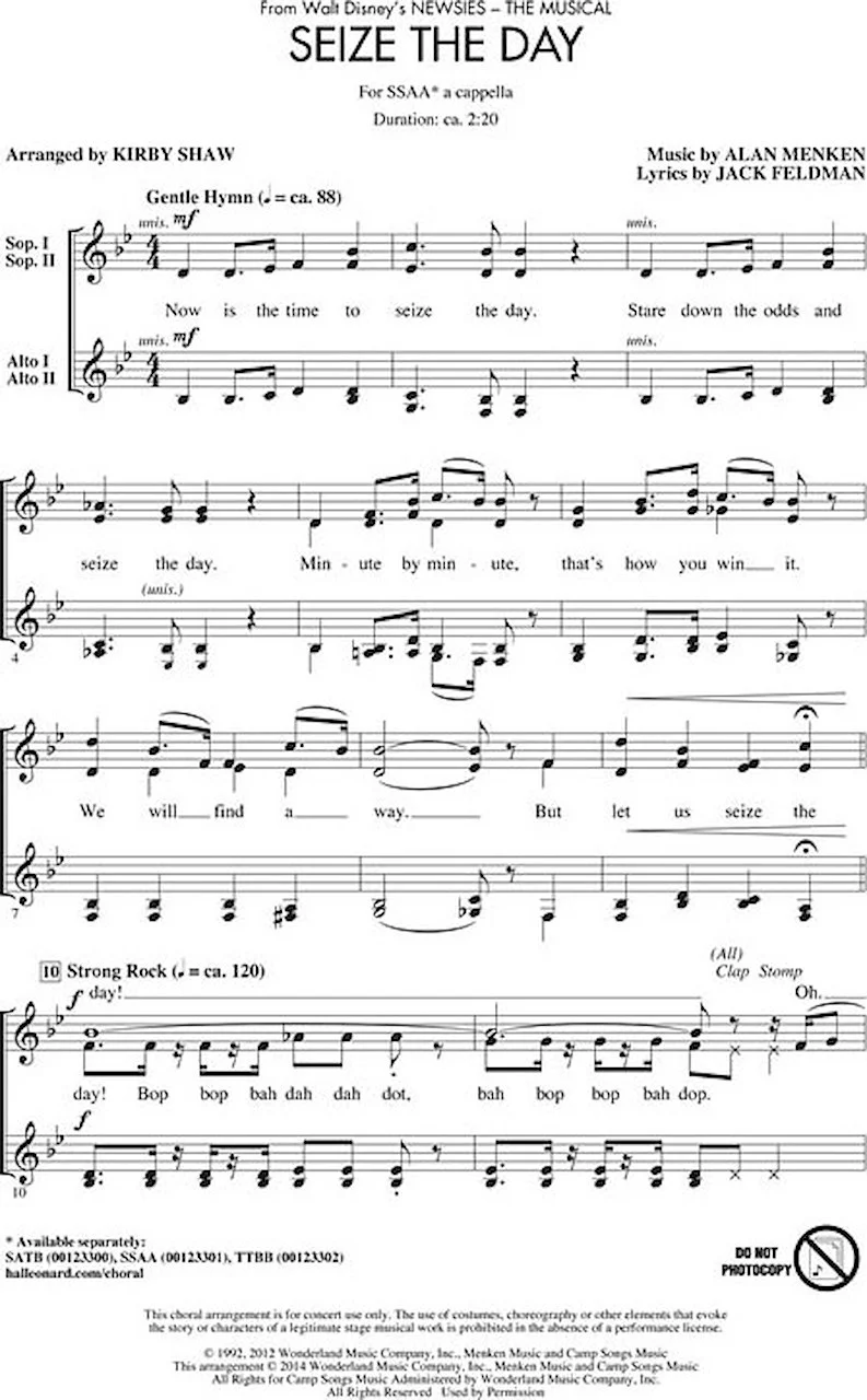 Seize The Day From Newsies Capital Music Gear Seize The Day From Newsies Capital Music Gear