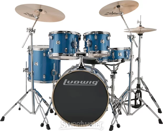 Ludwig LCEE20023 Element Evolution 5-piece Drum Set - Blue Sparkle Finish