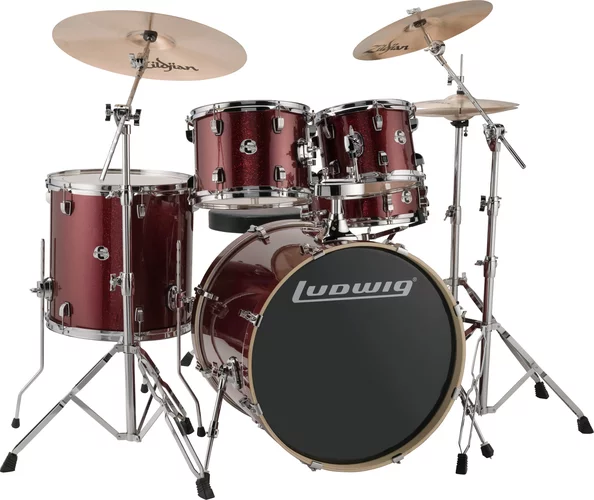 Ludwig LCEE22025 Element Evolution 5-piece Drum Set - Red Sparkle Finish
