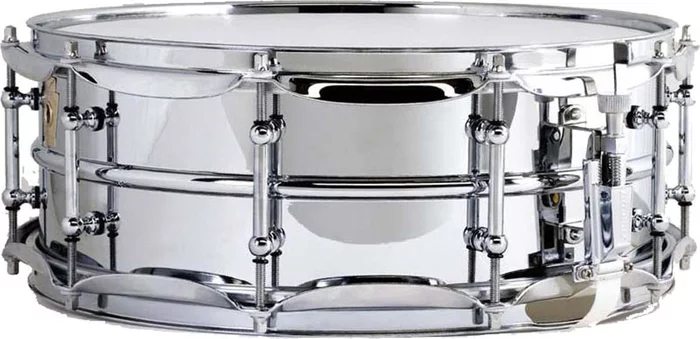 Ludwig LM400 Smooth Chrome Plated Aluminum 5"x14" Snare Drum w/ Imperial Lugs & Supra-Phonic Strainer