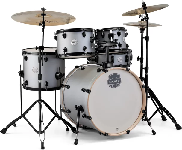 Mapex Storm 5Pc Fusion Drum Set w/Black Chrome Hardware - Iron Grey