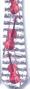 Polyester Handmade Tie-Music and Violins