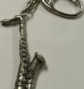 Saxophone Pewter Keychain
