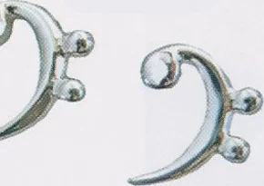 Sterling Silver Bass Clef Earrings