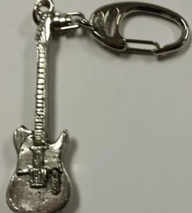 Telecaster Guitar Pewter Keychain
