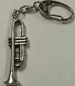 Trumpet Pewter Keychain