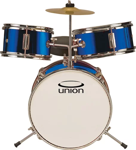 Union UT3 3-Piece Toy Drum Set with Cymbal and Throne - Metallic Dark Blue