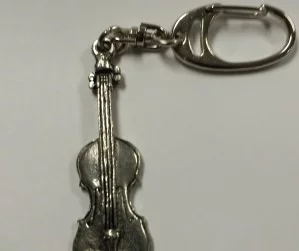 Violin Pewter Keychain